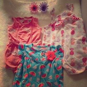 Set of 3 baby girls rompers
